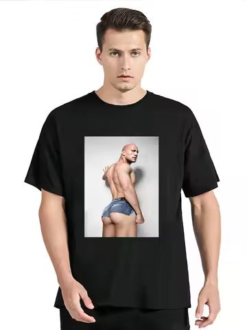 Dwayne Johnson Rock Hard Bottom T-shirt Funny Graphic T Shirt Women Men Summer Tops Casual Tees Clot