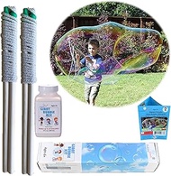 | Made in USA | Includes Two Wooden Wands, a Tips/Tricks Booklet, and 1 Large Bottle of Bubble Mix -
