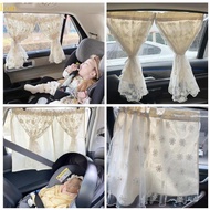Eon Embroidery Flower Car Window Covers Auto Sunscreens Cotton Vehicle Window Drapes Privacy  Heat R