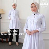 RR Tunik Putih Polos//Tunik Polos Kantoran//Tunik Putih Cantik Bahan Katun Toyobo Setelan Baju Forma