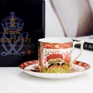 皇冠德貝瓷Royal Crown Derby 伊萬里1999骨瓷咖啡杯盤 Peony