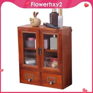 [Flowerhxy2] Storage Cabinet Desk Organizer Cupboard Showcase Rustic Key Box Holder Cabinet Shelf Wooden Display Rack for Home Living Room