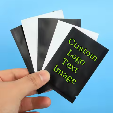 200PCS Matte Black White Open Top Aluminium Foil Bag DIY Coffee Powder Herbal Tea Heat Sealing Custo