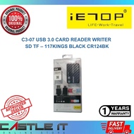 IETOP C3-07 USB 3.0 Card Reader Writer SD TF – 117KINGS Black CR124BK