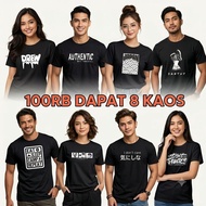 Black T-Shirt IDR 100,000, 8 pcs Men's Top unisexWanita