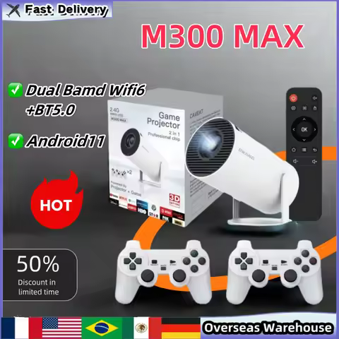 M300 MAX Projector Retro Video Game Consoles Projector Portable Projector Android11 System Projector