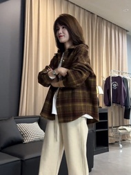 Plaid Flannel Shirt Jacket Women