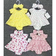 Duck Duck Onesie Dress + Turban/ Headband OOTD for 0-9m