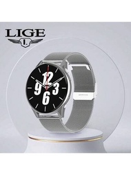 LIGE Reloj inteligente LIGE para damas y caballeros de 1.28 pulgadas, con llamada, batería de 230 mAh, resistencia al agua IP67, pulsera de reloj inteligente para varios deportes para damas