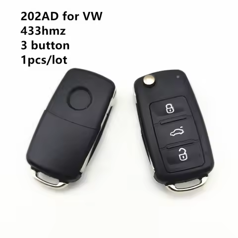 1pcs/lot 3Button Folding Remote Car Key id48 433mhz for VW Polo Golf MK6 Tiguan Touareg 202AD 202H 2