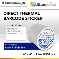 Direct Thermal Sticker Kertas Label Stiker BLUEPRINT 60 x 40  60x40 mm 1 Line Isi 500 - 1 Roll