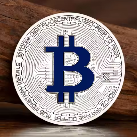 Bitcoin Cryptocurrency Creative Souvenir Coin Silvery Plated Bitcoin Coins Art Collectible Commemora