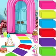 Skyygemm Candy Colorful PVC Floor Stickers Candy Donut Theme Land Runway Rug Hallway Runner Rug Cand