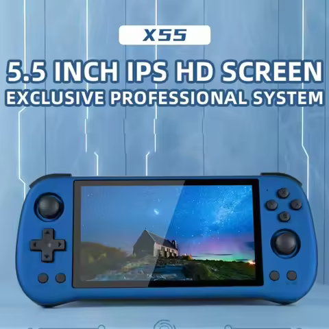 New Powkiddy X55 Handheld Retro Gameboy 5.5 Inch Ips Screen Pocket Consola 3D Joystick Video Game Co
