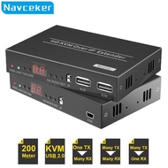 Navceker IP Network USB 2.0 KVM Extender RJ45 Ports 1080P HDMI Over LAN KVM Extender 200m HDMI KVM E