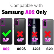 Asuwish Phone Case for Samsung Galaxy A02 with Tempered Glass Screen Protector Cover and Cell Access