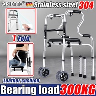 Adult Walker With Wheels Adjustable Aid Walker Crutch Cane Stick Foldable For Elderly Handicapped Wa