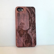 手工客制實木iPhone三星手機殼,純木手機殼,個性禮品, 海浪