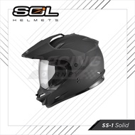 DOT Helmet Motor Cross Dual Sport SS-1 SOLID  (FREE CAP for member) - SOL HELMET Exclusive Distributor