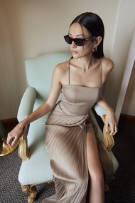 Marina Maxi dress (3 Colors) เดรสยาว กระโปรงพลีท