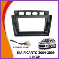 Android Player Casing KIA PICANTO 9'' 2004-2009(EUROSTAR)-BLACK (WIth PNP Socket)