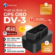 Đinh vị GPS cho Ô Tô Doscom DV3 Sử Dụng Sim 4G - Thiết Bị Định vị GPS Cắm Trực Tiếp Cổng OBD Trên Ô