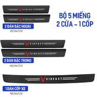 [VINFAST] Bộ 9 miếng dán bậc cửa ô tô carbon Vinfast Vf8 Vfe34 Fadil Vf9 Vf5 Vf9 bộ dán chống trầy x