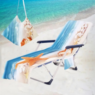 Beach Chair Cover with Side Pockets Comfortable and Quick Drying Lounge Chair Towel Cover Suitable f