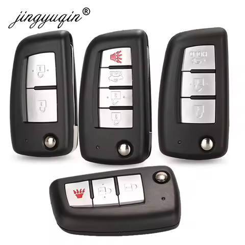 jingyuqin 2/3 BTN Remote Car Key Shell For Nissan Qashqai Sunny NV200 J11 Pulsar C13 Juke X-Trail T3