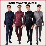 BAJU MELAYU SLIM FIT BLACK GREY DARK PURPLE MUSTARD BAJU MELAYU LELAKI DEWASA TUNANG NIKAH KAHWIN SA