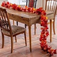 KOOLISM Red Autumn Maple Leaves, Creative 1.7m Artificial Maple Garland, Hanging Vine Realistic Silk
