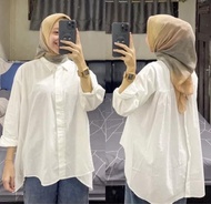 Rika Top Kemeja  Wanita Oversize Moscrepe Termurah Atasan Wanita Jumbo Kemeja Wanita Putih Polos Ter