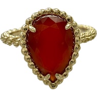 二手寶詩龍/寶詩龍紅玉髓戒指，Serpent Bohème系列，紅玉髓，18K金，2.1克，48號，女士款。