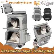 Portable Pet Double-layer Trolley Bag Foldable Pet Travel Trolley Cat Bag Large Capacity Trolley Box