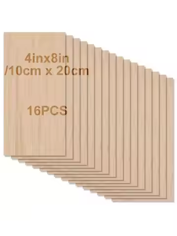4/8/16/30 Pieces Craft Plywood - 8X4 Inch, 2mm Thick, Smooth Wood Board for Laser Cutting, DIY Proje