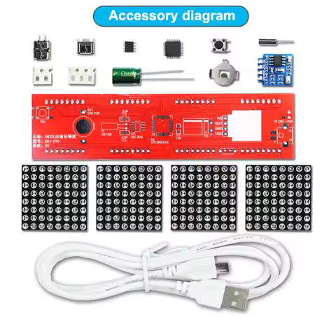 Electronic Welding Pick Up Rhythm Light LED Music Spectrum Kit Dot Matrix Clock DIY Parts
