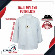 Baju Melayu Putih Sekolah Agama Kain Licin KOSHIBO School Uniform BLACK CAT TAIPING BC015