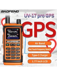 1支baofeng Uv-17 Pro Gps對講機、航空-band無線複製頻率、長距離可充電uv-5r業餘雙向無線電