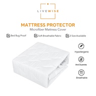 LiveWise Mattress Protector - Fabric Washable Soft Comfortable Mattress Protector Fitted Pelindung Tilam lembut