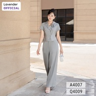 Áo sơ mi ký giả công sở nữ LAVENDER màu ghi chất liệu chéo ý cao câp A4007