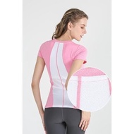 LWTS002 - Strip mesh short sleeve - Bokashi pink