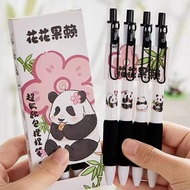 4 Pieces Panda Press Pen 0.5mm Black Gel Pen office accessories stationery supplies kawaii school su