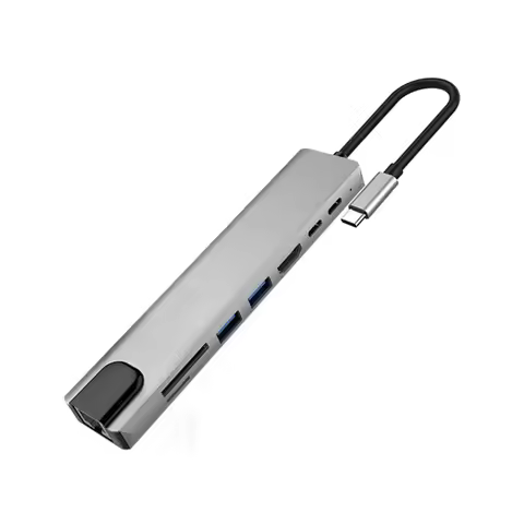 8 In1 USB C Hub Type C Splitter Thunderbolt 3 Docking Station Laptop Adapter 4K HDMI RJ45 Lan Ethern