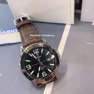 Montres Company 香港註冊公司(33年老店) 卡西歐 CASIO 黑水鬼 棕啡色皮革錶帶 銀黑色 MTPVD01 MTPVD01L MTP-VD01 MTP-VD01L MTP-VD01
