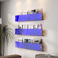 CreativeinsTransparent Bookshelf Wall Magazine Storage Rack Book Wall Hanging Shelf Newspaper Display Stand