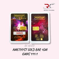 AMETHYST GOLD BAR 999.9 GOLD BAR 1GM FINE GOLD 999.9 CERTIFIED GOLD BAR 999.9