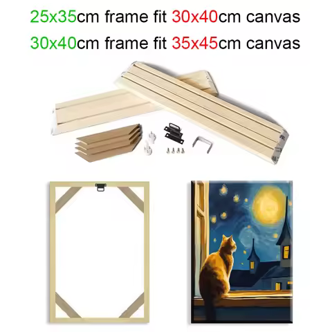 25x35 30x40cm Wall Art Painting Frame Wooden Frames for Canvas Oil Painting Diamond Painting Frames 