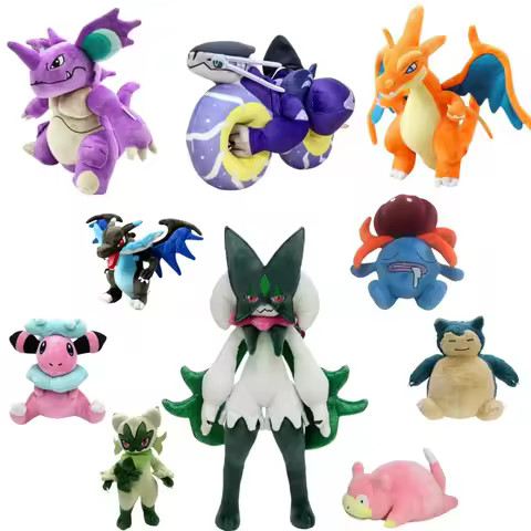 New Pokemon Plush Meowscarada Mega Charizard X&Y Nidoking Miraidon Slowpoke Gloom Flaaffy Gyarados M