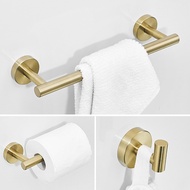 Cost-effective 304 stainless steel towel rack bathroom tissue holder brushed gold hook towel bar
