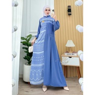 Eid Gamis 2025 Tsabina Model Muslim Women's Clothing Mute Swarovsky Gamis, Cringkle Combination Moti